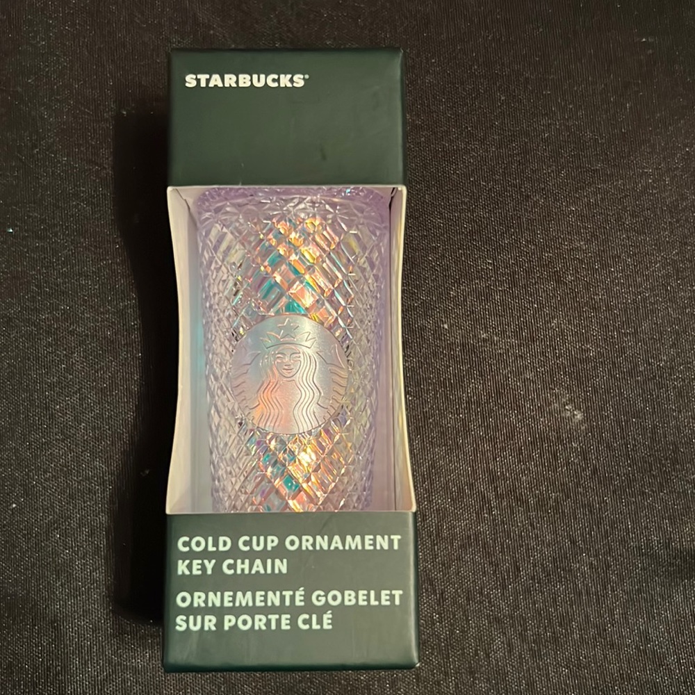 Starbucks White Studded Cold Cup Ornament Key Chain